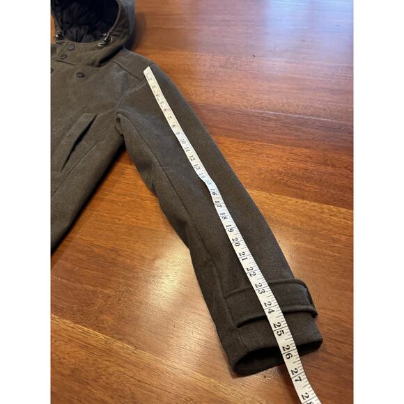 Medium Prana Elkton Jacket Hooded Winter Double Breasted Pea Coat Green - Picture 7 of 12